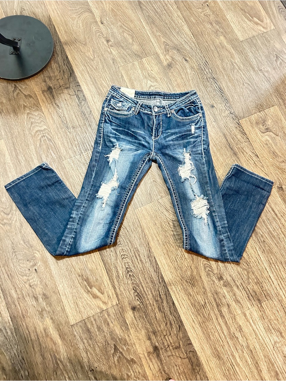 Women’s Distressed Blue Slim Fit Jeans